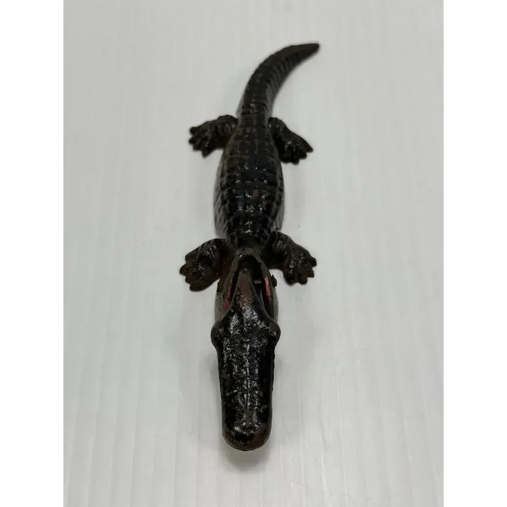 Antique Cold Painted Cast Iron‎ Alligator Crocodile Nut Cracker Patina
